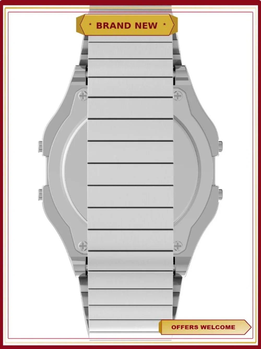 Men's Stainless Steel Expansion Band Wristwatch